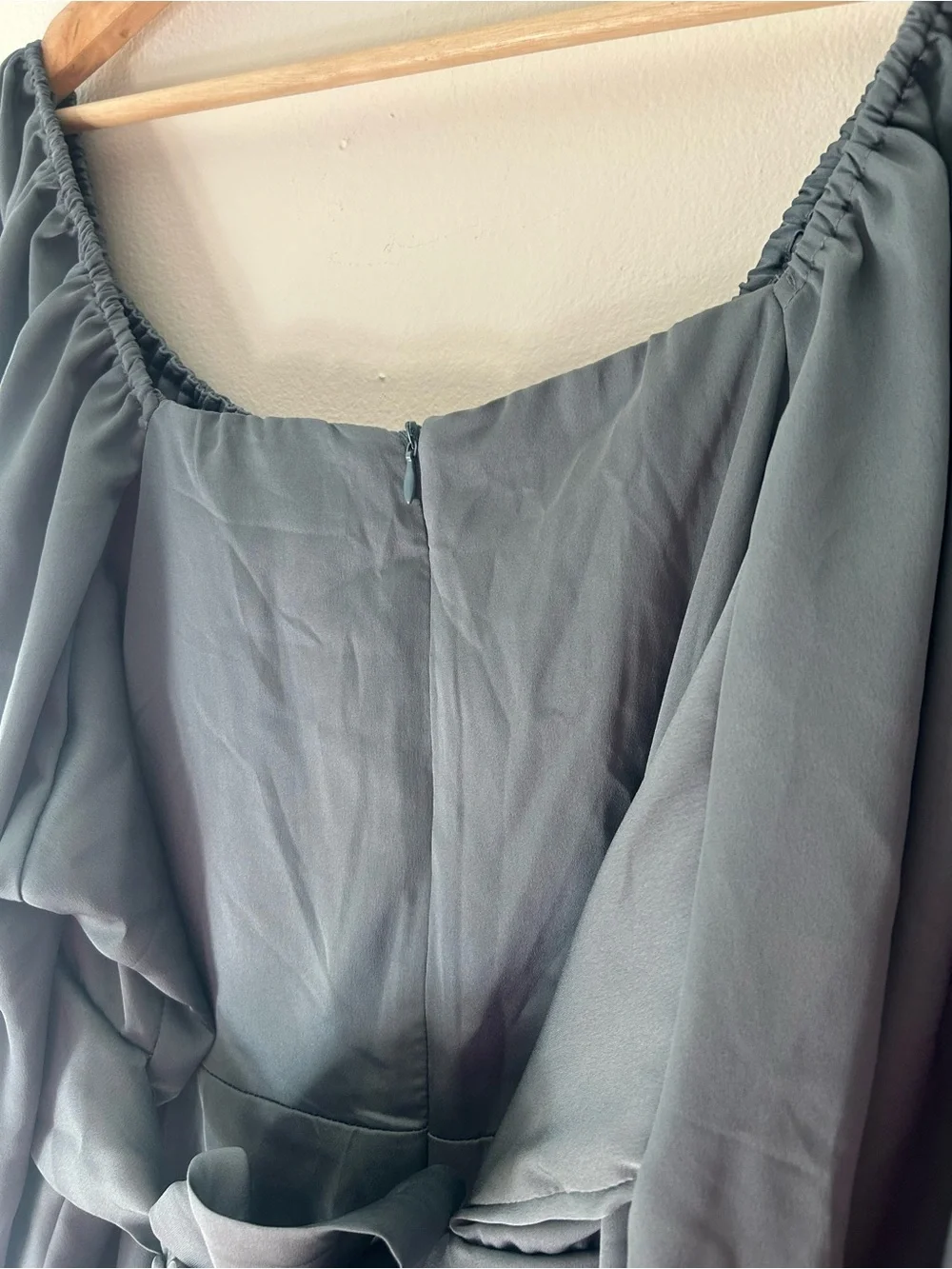 Arula Size B 2X Blue/Green Off Shoulder Long Sleeve Mini Dress